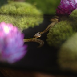 Naszyjnik z Kwarcem różowym i Lunulą - Lunula Światła serca