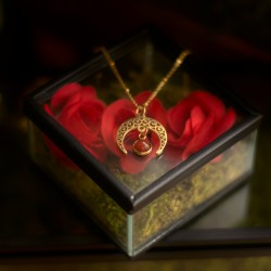 Naszyjnik orientalny - lunula i Agat