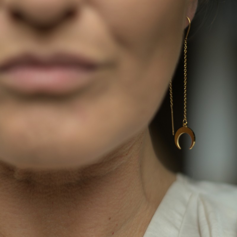 Kolczyki Orientalne - bigle z lunulą