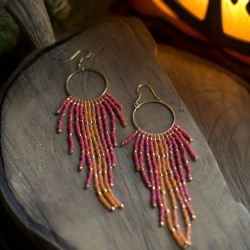 Kolorowe Kolczyki Boho z koralików Toho