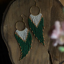 Szmaragdowe Kolczyki z koralików Toho