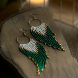 Szmaragdowe Kolczyki z koralików Toho