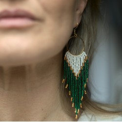 Szmaragdowe Kolczyki z koralików Toho