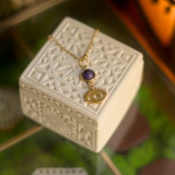 Naszyjnik Oko Proroka z ametystem - Strażnik świadomości
