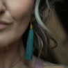 Kolczyki BOHO z turkusowym chwostem
