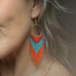 Kolczyki z koralików Toho - amulet słońca