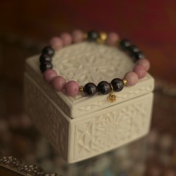 Bransoletka z Granatu i Rodonitu - Miłość i Pasja