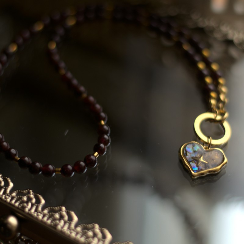 Naszyjnik z granatówn- Serce Granatu