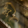 Naszyjnik z Kwarcem różowym i Lunulą - Lunula Światła serca