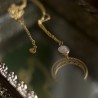Naszyjnik z Kwarcem różowym i Lunulą - Lunula Światła serca