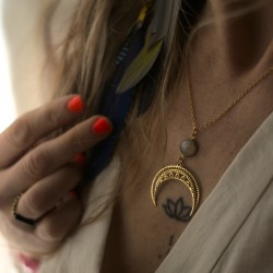 Naszyjnik z Kwarcem różowym...