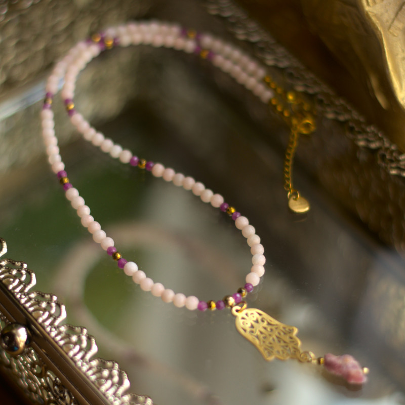 Naszyjnik z Opali i Rubinów - Amulet Wewnętrznego Głosu