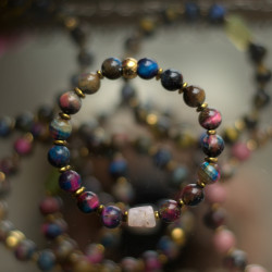 Gwiezdna Strażniczka - Bransoletka z Opalem Peruwiańskim i Tygrysim Okiem