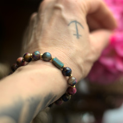 Lazurowa Strażniczka - Bransoletka z Chryzokolą i Tygrysim Okiem