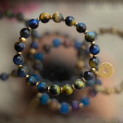 Strażniczka Kierunku - Bransoletka z Tygrysim Okiem i Różą Wiatrów